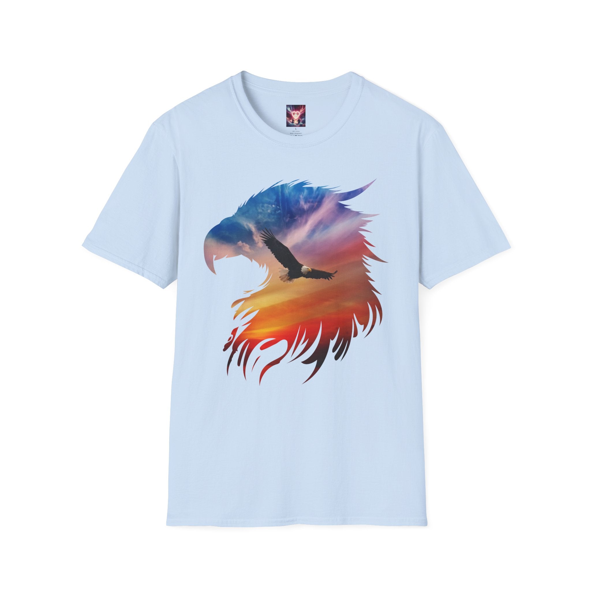 Eagle Silhouette Sunset T-Shirt | Eagle Head Double Exposure Tee