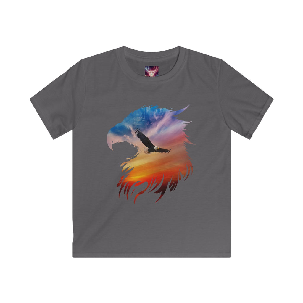 Kids Eagle Silhouette Sunset Tee | Eagle Head Double Exposure